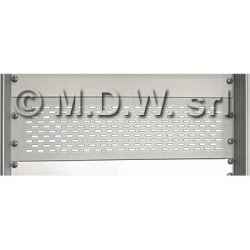 Front closing plate in natural anodized aluminium, ventilated panel, various heights